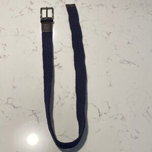 Original Penguin Navy Woven Men's Belt with Brown Accents